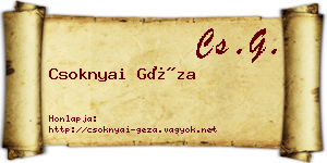 Csoknyai Géza névjegykártya
