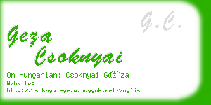 geza csoknyai business card